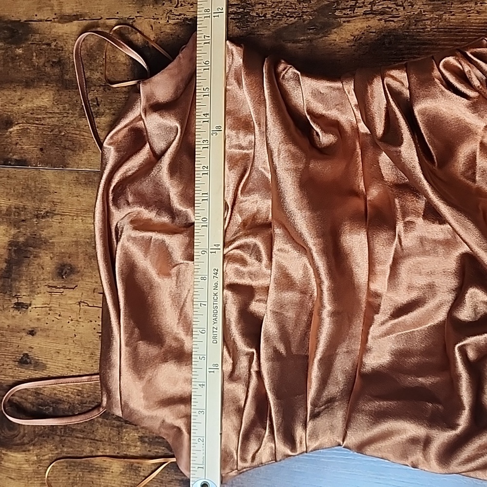 BIRDY GREY | Lydia Rust Copper Satin Cowl Neck Bridesmaid Maxi Dress | L - Picture 15 of 16